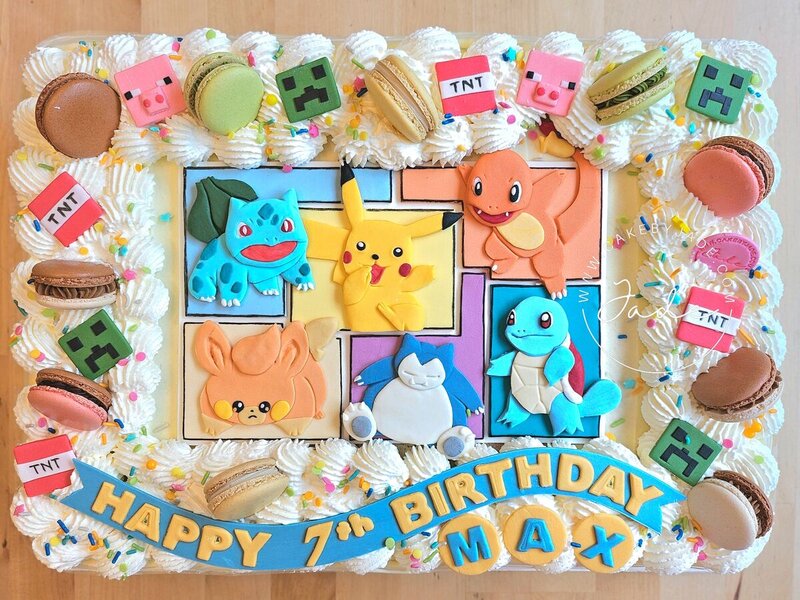Square sheet cake — Pokémon birthday cake